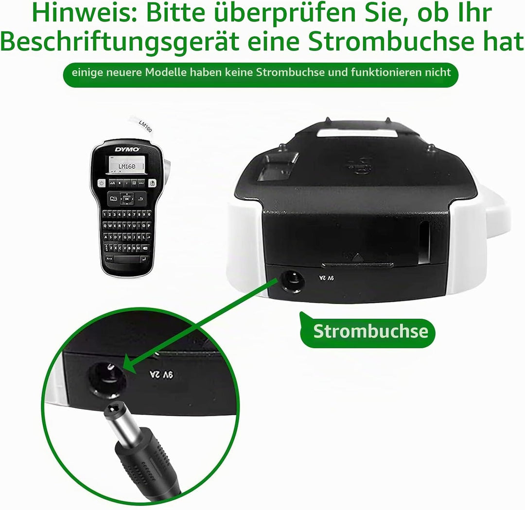 Gonine 9V 2A Netzteil für Dymo LabelManager LM 160 LM 220P LM 210D LM 500TS Rhino 6000 5200 4200 Let