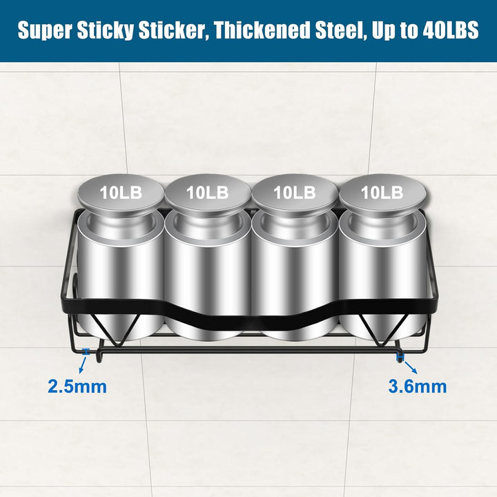 Duschablage Ohne Bohren, Wasserdichter und Rostfreier Duschregal, Badezimmer Regal Organizer, Shampo