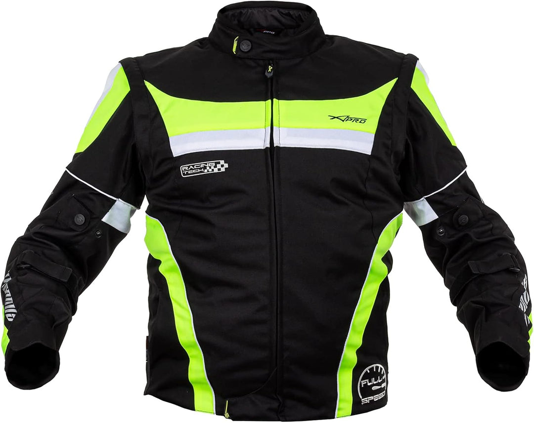 A-pro Motorradjacke für Damen, Nylon, Oxford, Thermoweste, reflektierend S Neon, S Neon