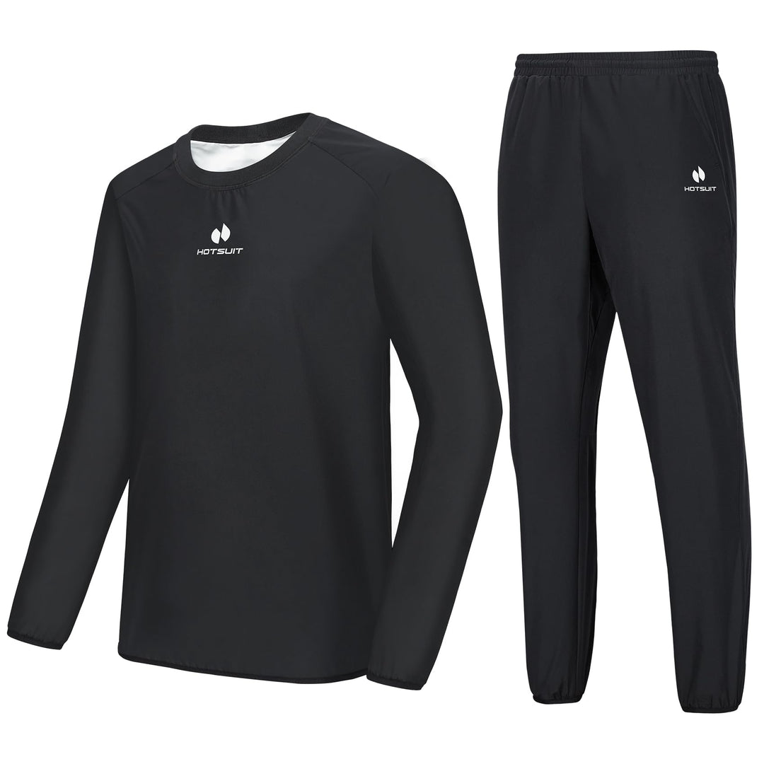 HOTSUIT Schwitzbekleidung für Herren, Saunaanzug, Sauna, Fitnessstudio, Sauna Schwarz S