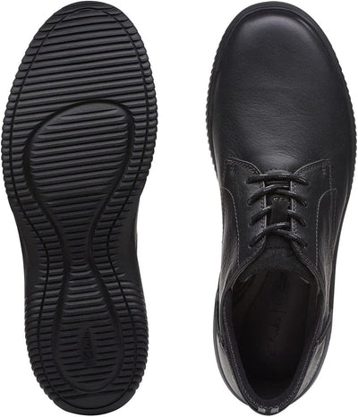 Clarks Herren Donaway Plain Sneaker 39.5 EU Black Leather, 39.5 EU Black Leather