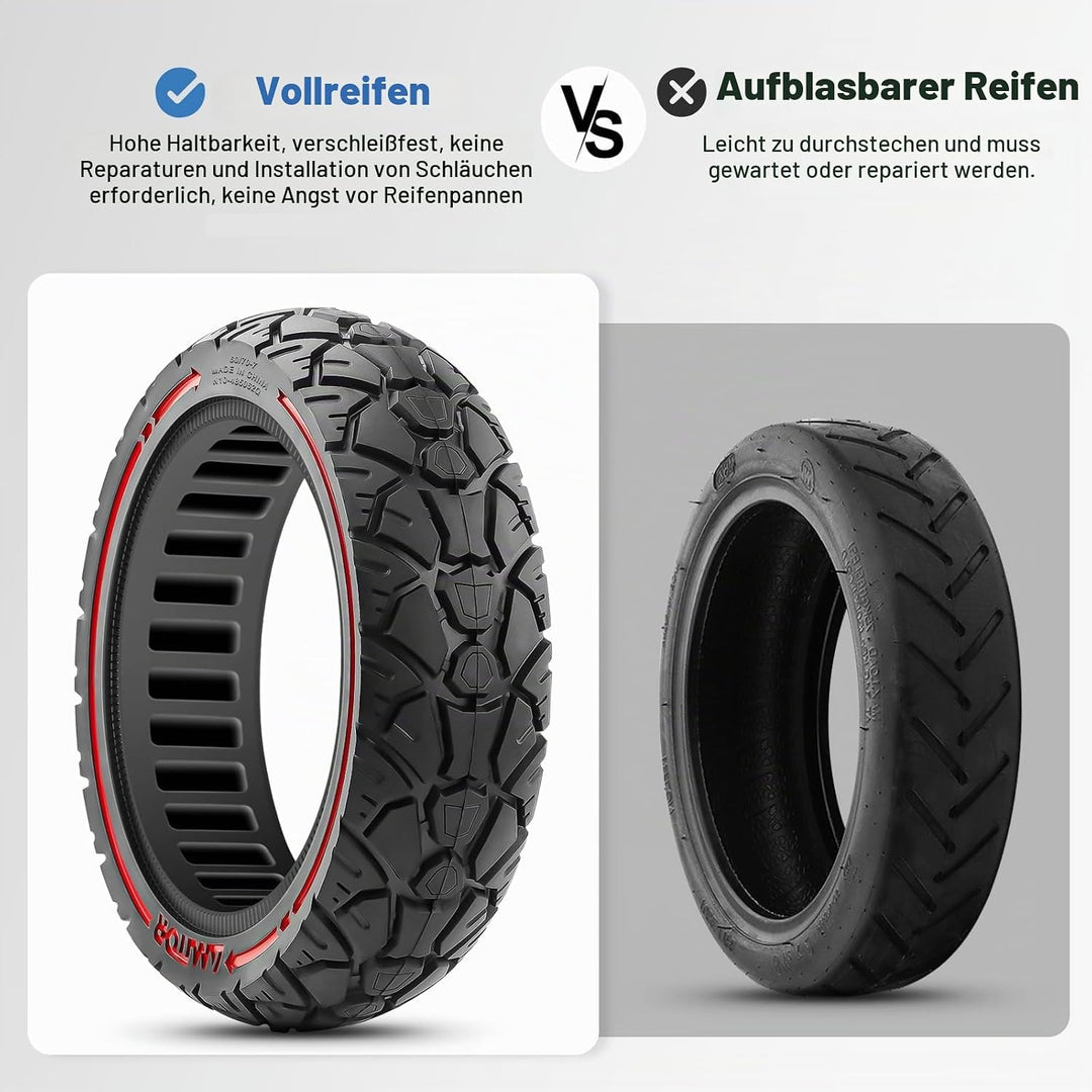 60/70-7.0 Reifen Offroad für Xiaomi 4 Pro Vollgummireifen E-Scooter (1. Gen), Abriebfeste &amp; Pannensi