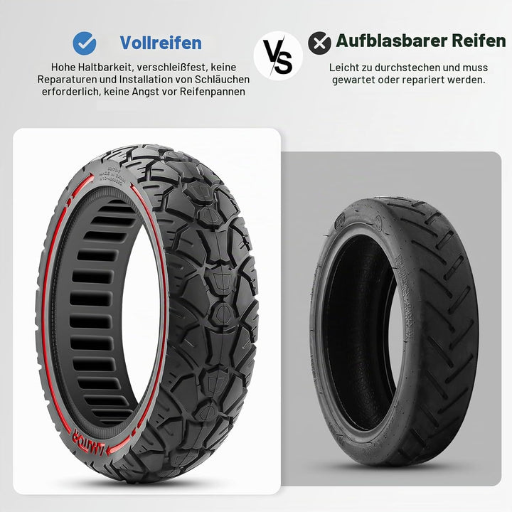 60/70-7.0 Reifen Offroad für Xiaomi 4 Pro Vollgummireifen E-Scooter (1. Gen), Abriebfeste &amp; Pannensi