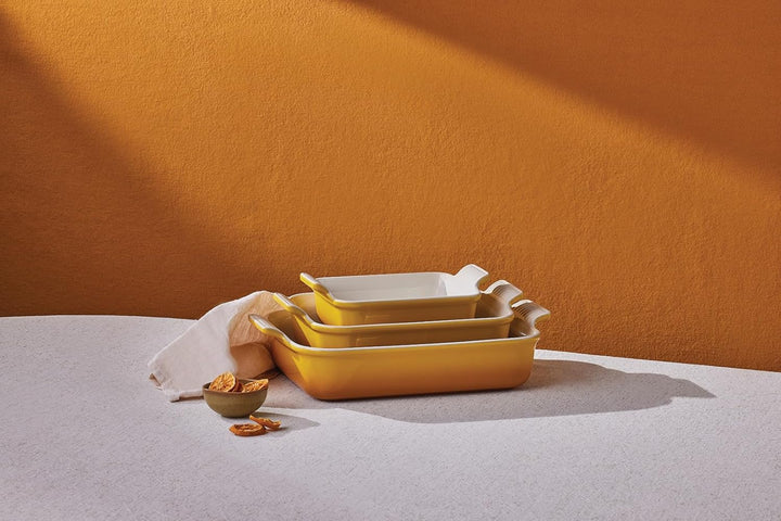 Le Creuset Rechteckige Auflaufform Tradition aus Steinzeug, 19 cm, 1.1 Liter, Nectar, 71102196720001