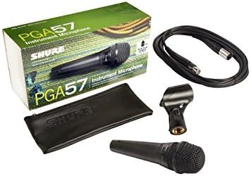 Shure PGA57 Dynamisches Instrumentenmikrofon mit Nierencharakteristik, inkl. XLR-Kabel Schwarz PGA57