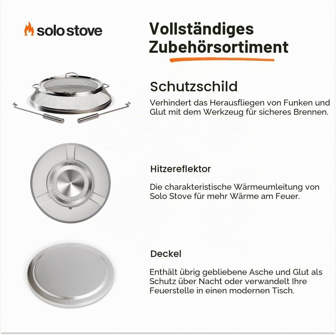 Solo Stove Feuerschale Bonfire 2.0 mit Standfuss | Feuerstelle für Raucharme Holzverbrennung, Heraus
