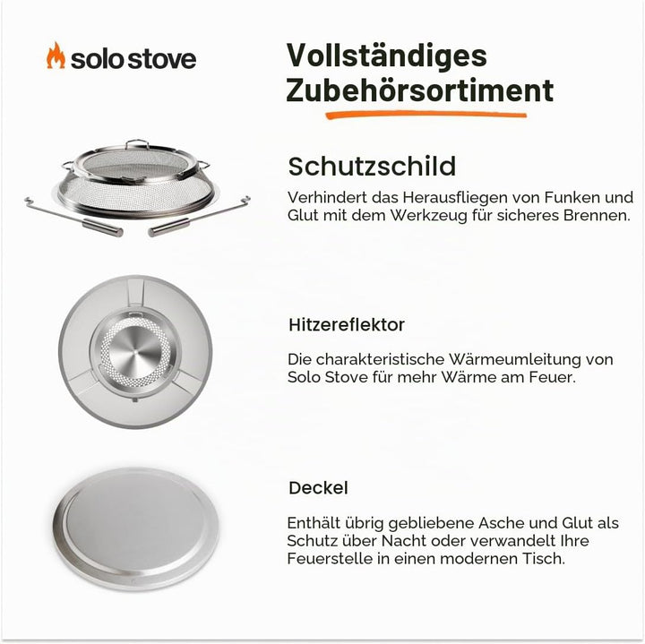 Solo Stove Feuerschale Bonfire 2.0 mit Standfuss | Feuerstelle für Raucharme Holzverbrennung, Heraus