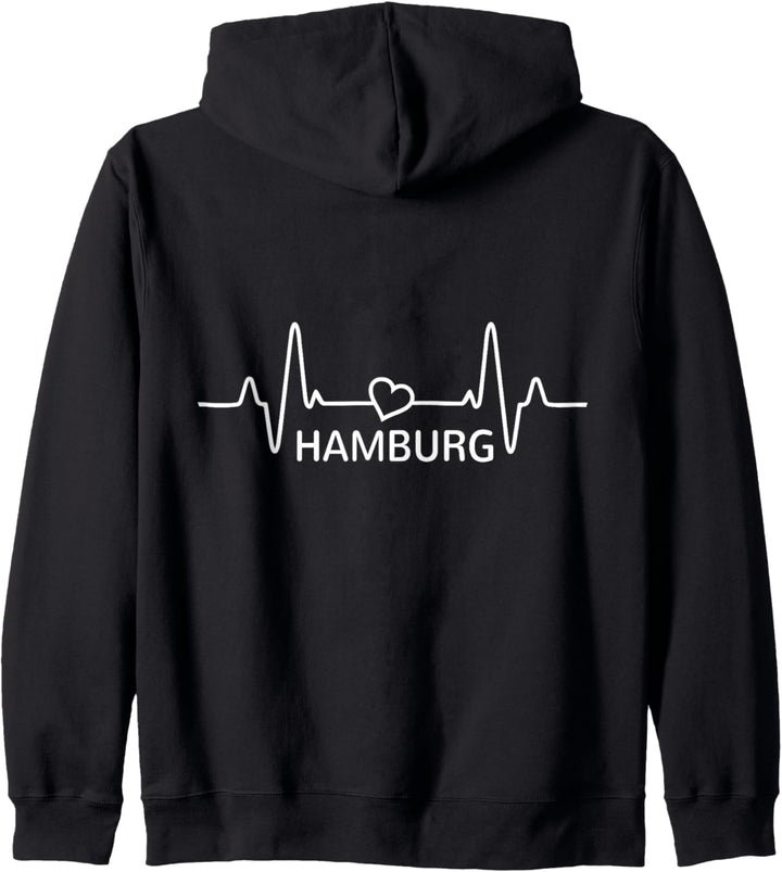 Hamburg Herzschlag Hamburger Hamburgerin Liebe Herz I Love Kapuzenjacke