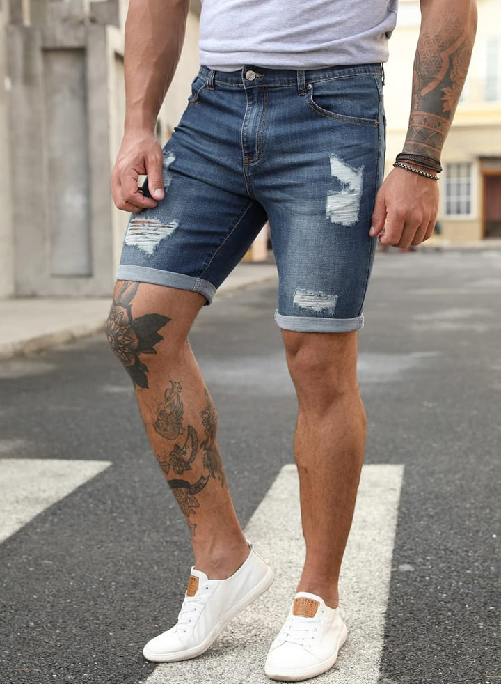 Meilicloth Jeans Shorts Kurze Herren Shorts Sommer Denim Western Casual C Blau XXS, C Blau XXS