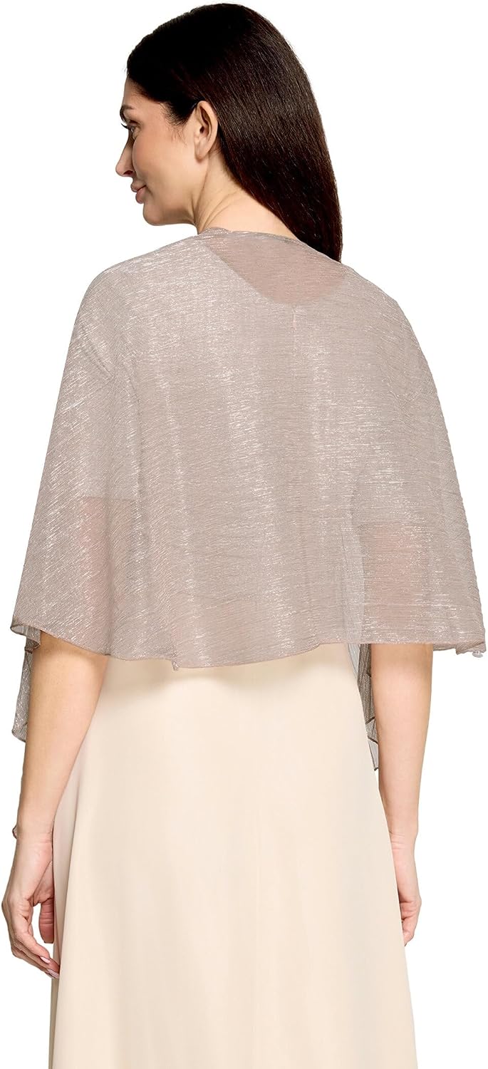 Vera Mont Damen Cape im Glitzer-Look Standard Einheitsgrösse Rosé/Silver, Standard Einheitsgrösse Ro