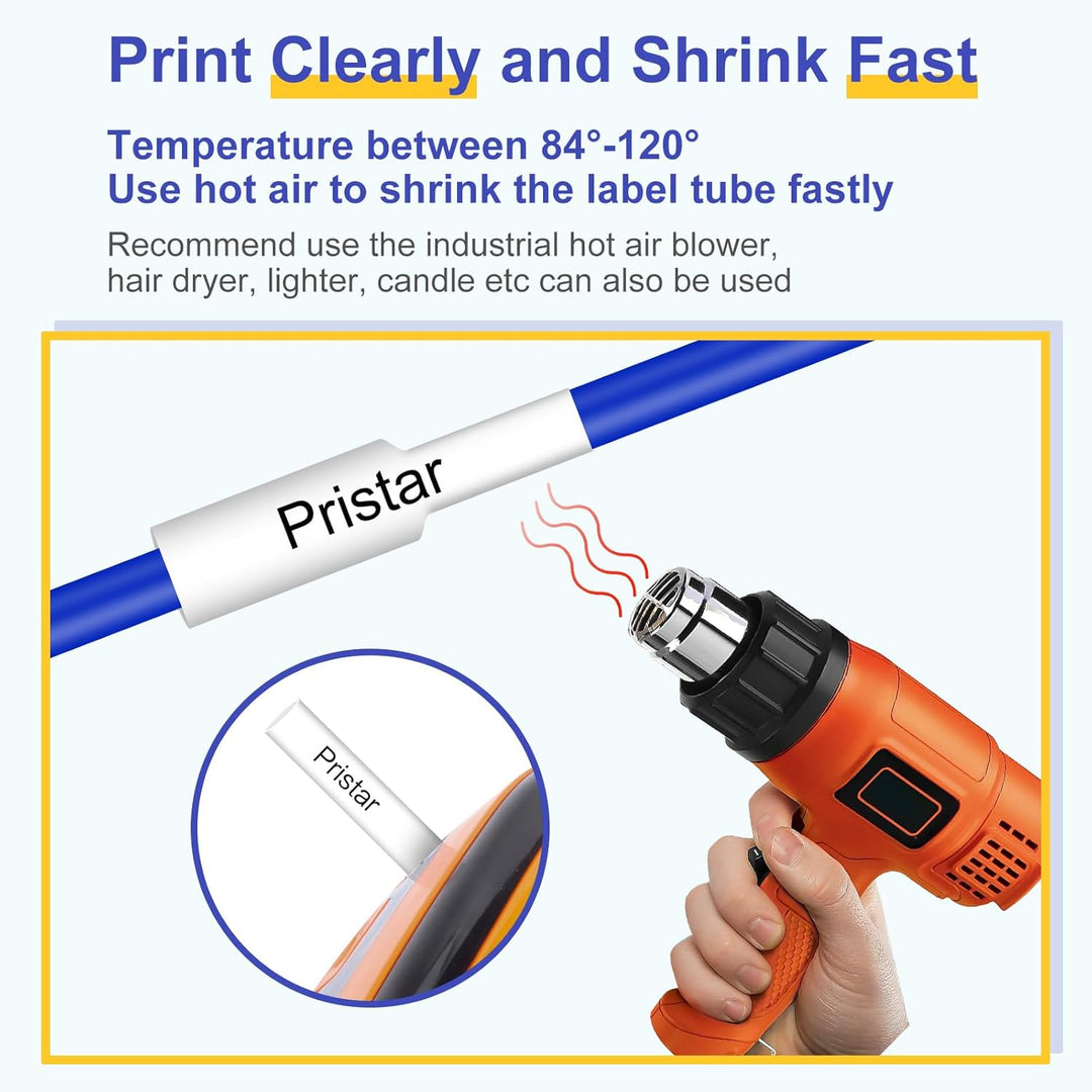 Pristar 3x Kompatibel mit Brother P-touch Schrumpfschläuche HSe-251 HSe251 HS251 HS-251 Schriftband
