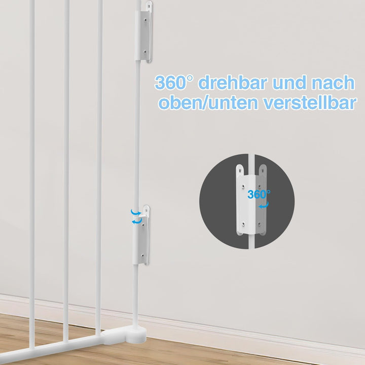 Tubiaz Kaminschutzgitter mit Tür 310cm, Metall Ofenschutzgitter, Kinderschutzgitter 5-Elementen (75x