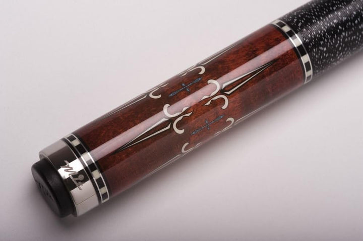 MIT MF1-017 Billard-Queue für Poolbillard, 2-teilig, mit Klebeleder, Vollholz-Oberteil, Leinen-Griff