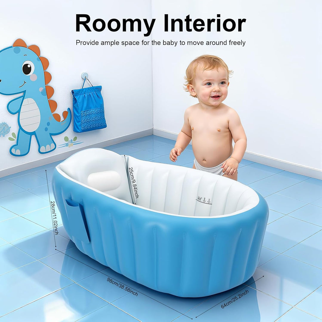 Aufblasbare Babybadewanne, Faltbare Rutschfeste Duschwanne für Kinder & Kleinkinder, Mini Luft Schwi