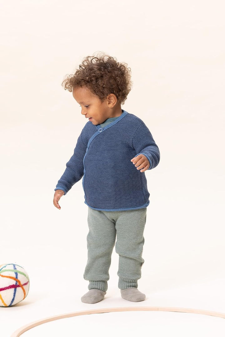 Disana STRICK-TRÄGERHOSE, mit hohem Bund | 100% Bio-Merinowolle GOTS, IVN Best | Newborn Baby Kleink