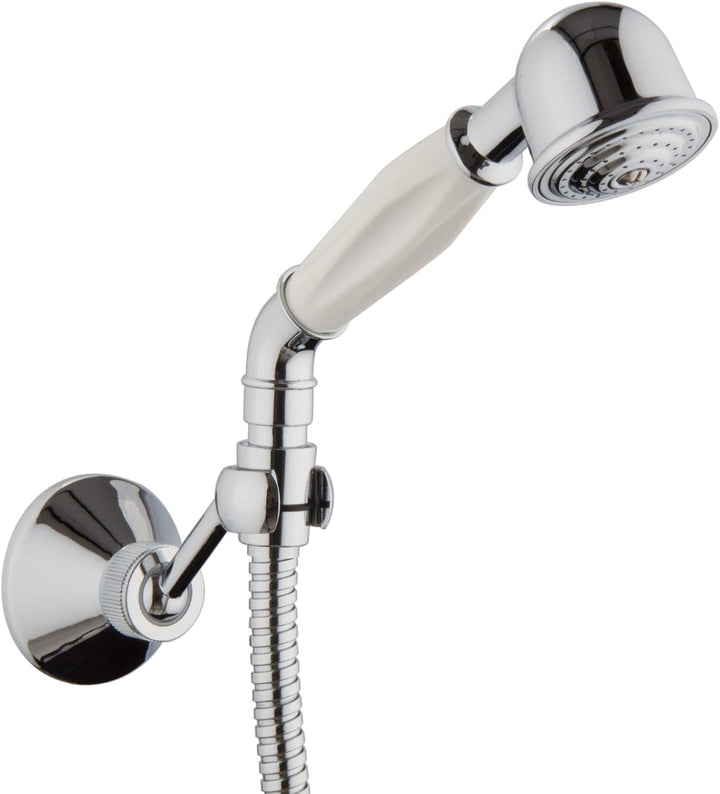 PaulGurkes Brausegarnitur Retro Nostalgie Handbrausen Set Duschkopf Brauseschlauch Halter Handbrause