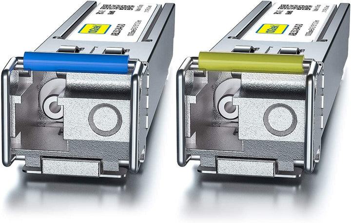 a Pair of 1.25G SFP Bidi Transceiver 1000Base-BIDI, 1550nm/1310nm SMF, up to 2~3 km, for Cisco, Ubiq