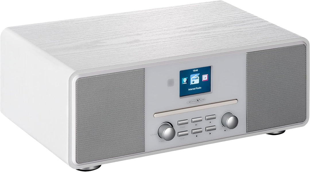 Reflexion HRA19DAB/WH Design DAB+ Radio (2x80Watt) 2,4" TFT Farbdisplay, Uhrenanzeige mit Alarm-Funk