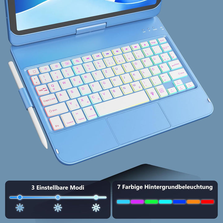 FUWANG Tastatur Hülle für iPad A16 Hülle mit Tastatur iPad Hülle mit Tastatur 11 Hülle mit Tastatur