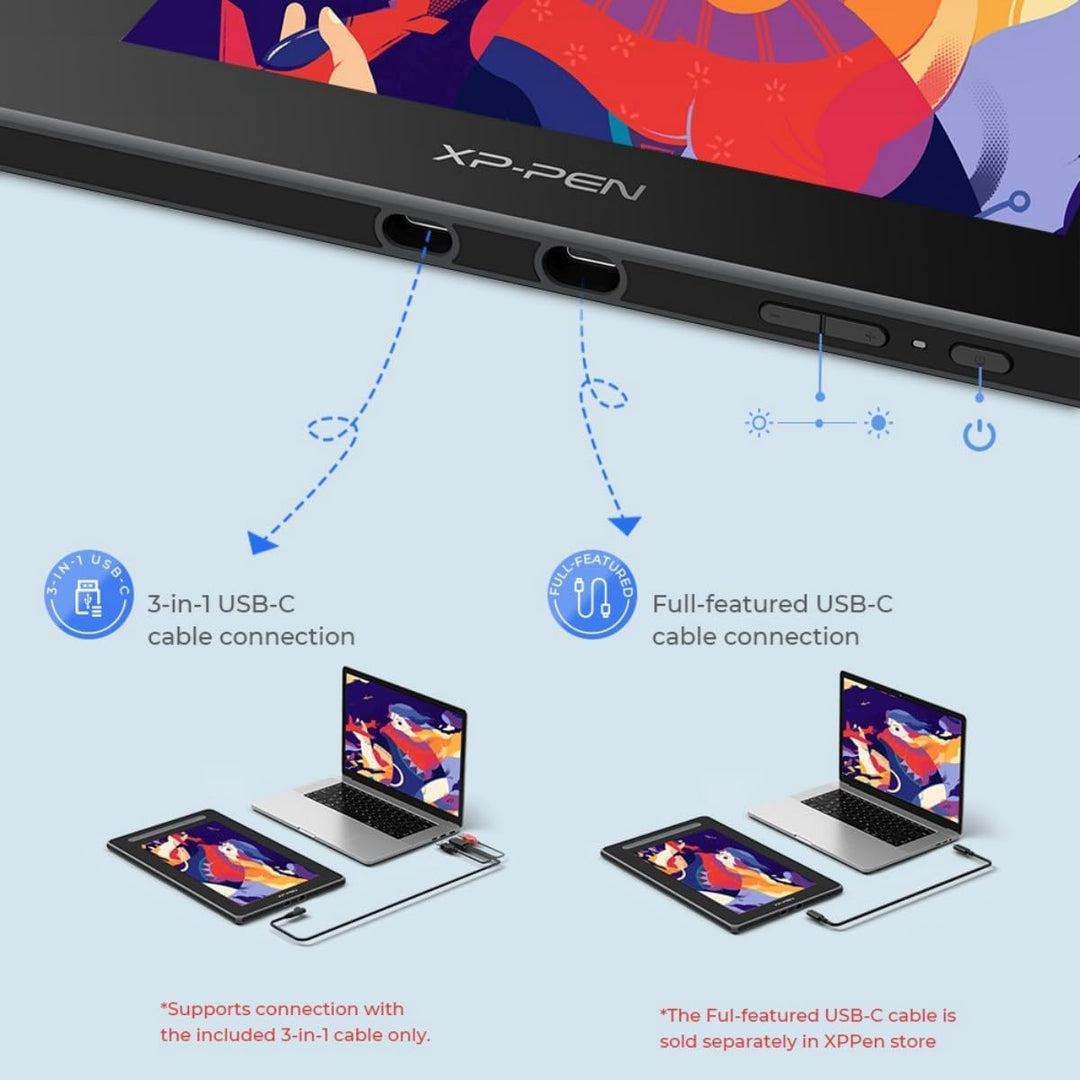 XPPen Artist 13 2 Gen. Grafiktablett, 13,3 Zoll Stift Display, 127% sRGB Farbraum, X3 Smart-Chip Sti