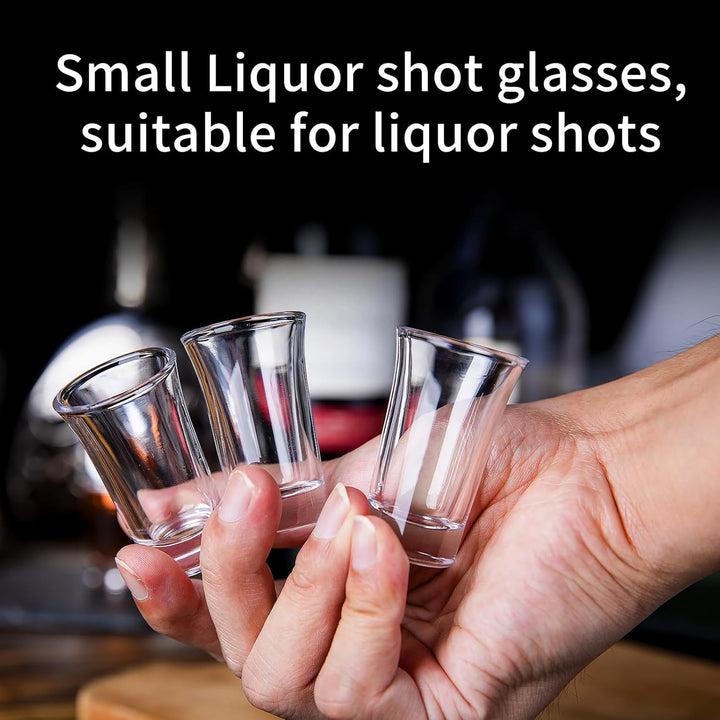 Schnapsgläser Set 0,5 oz/15ml Cocktailhalter und Schnapsglas Mini 24 tlg. Getränke Servierbrett Orga