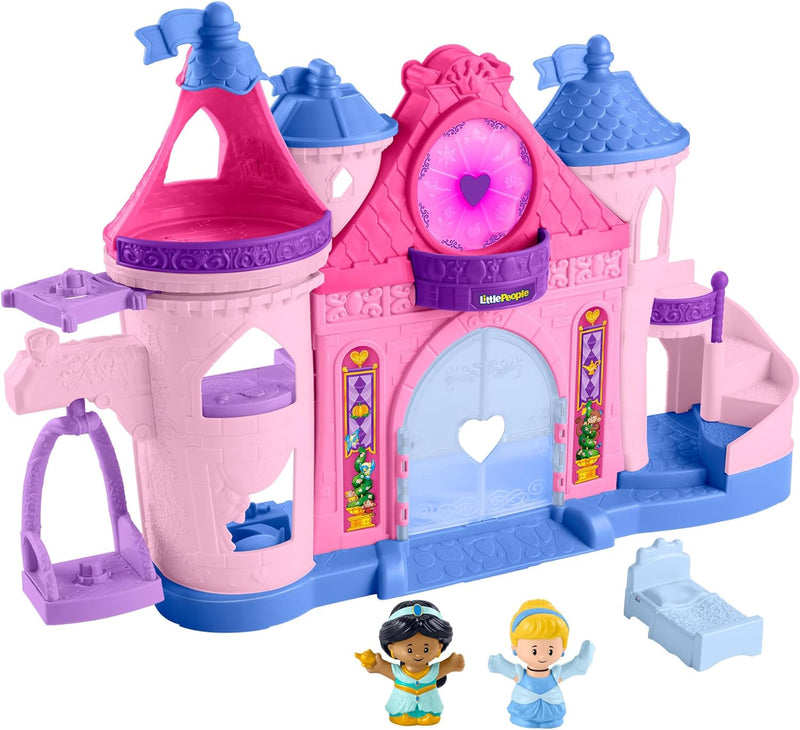 FISHER-PRICE Disney-Prinzessin Magische Lichter und Tanz-Schloss von Little People - Spielset mit Li