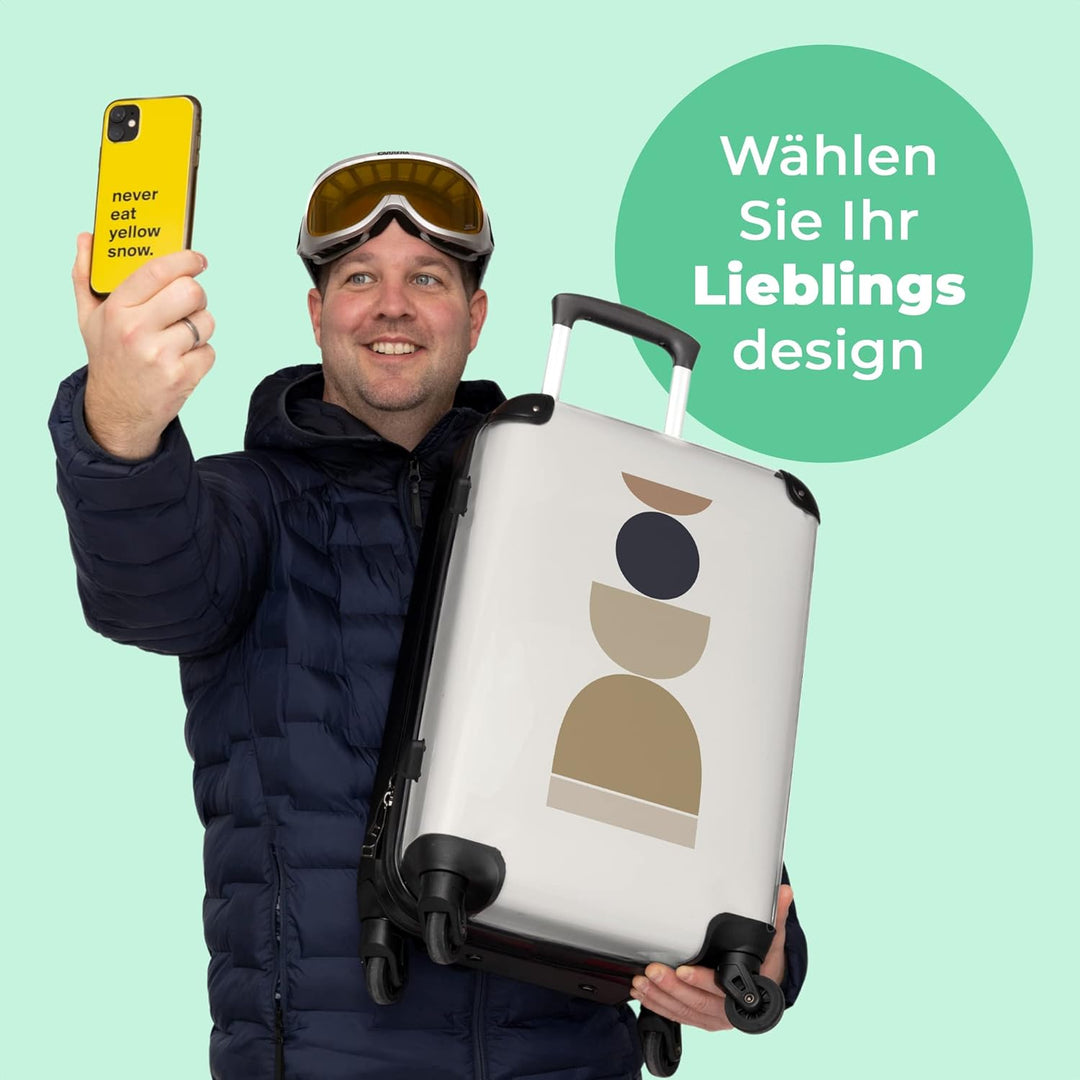 Koffer gross Trolley Rollkoffer Reisekoffer mit 4 Rollen Fotokoffer - Formen - Pastell - Abstrakt -