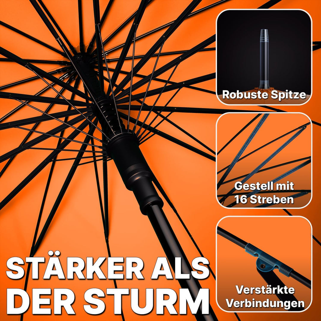 Royal Walk Regenschirm Gross Sturmfest Golf Schirm XXL Stabiler Stockschirm | Grosser Regenschirm fü