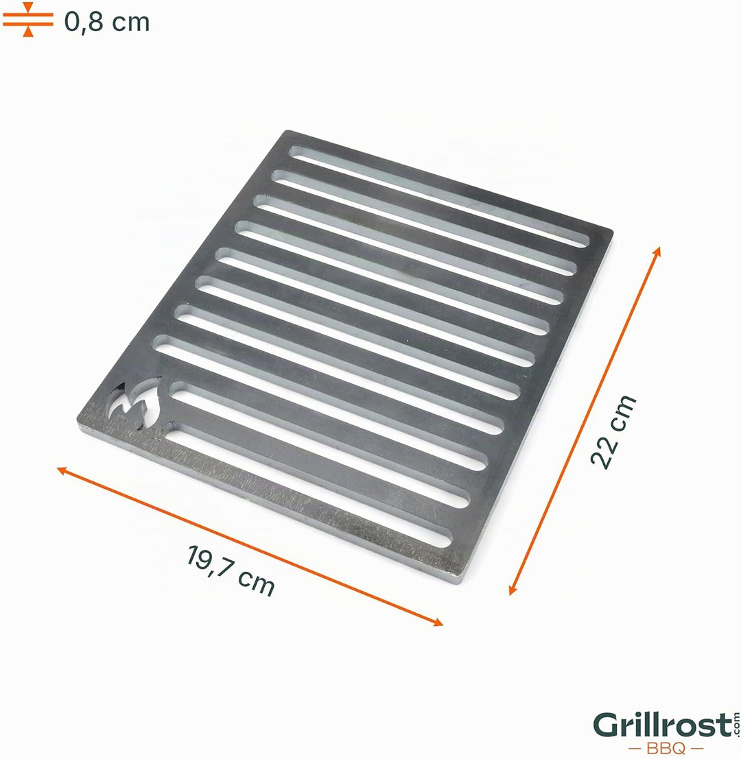 Ofenrost 19,7x22cm aus massivem Stahl - Kein Guss dadurch Keine Bruchgefahr 19.7 x 22cm, 19.7 x 22cm