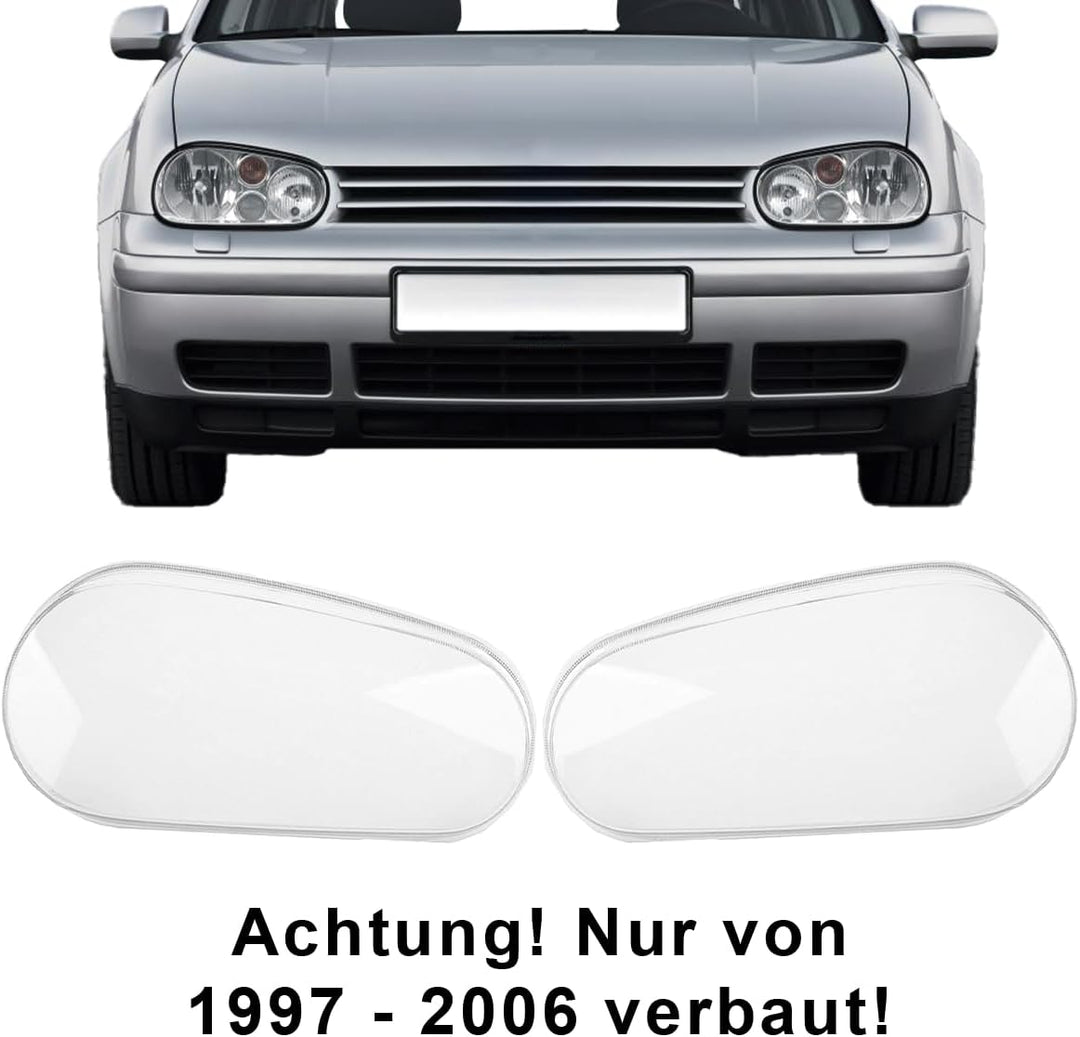LST Scheinwerferglas Streuscheibe Frontlicht Abdeckung rechts kompatibel mit VW Golf 4 IV 1J 1997-20