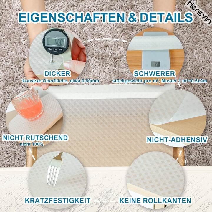 Hersvin Schubladenmatte 60cmx500cm Schrankpapier Schubladeneinlage Eva Wasserfest Nicht Klebende Unt