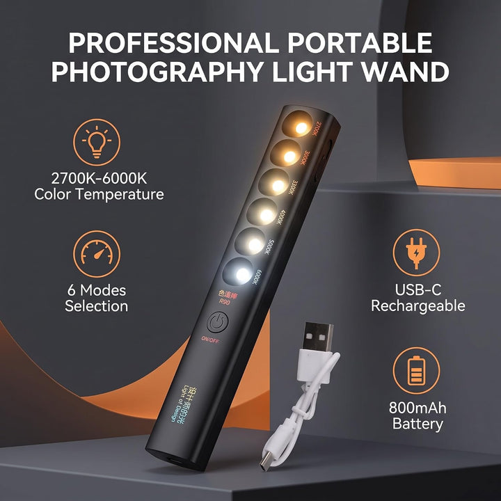 Yosoo Health Gear LED Lichtstab, Tragbarer Fotografie-Beleuchtungsstab, 2700K-6000K Farbtemperatur,