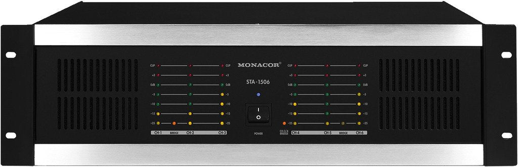 MONACOR STA-1506 Mehrkanal-PA-Verstärker schwarz