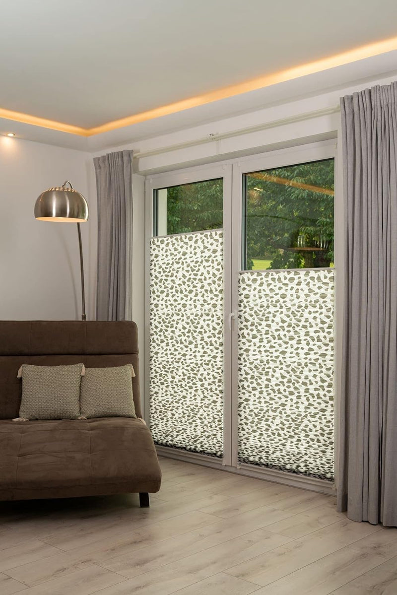 K-home Klemmfix-Plissee, Steingrau Bedruckt, 100 x 130 cm 100 x 130 cm Steingrau Bedruckt, 100 x 130