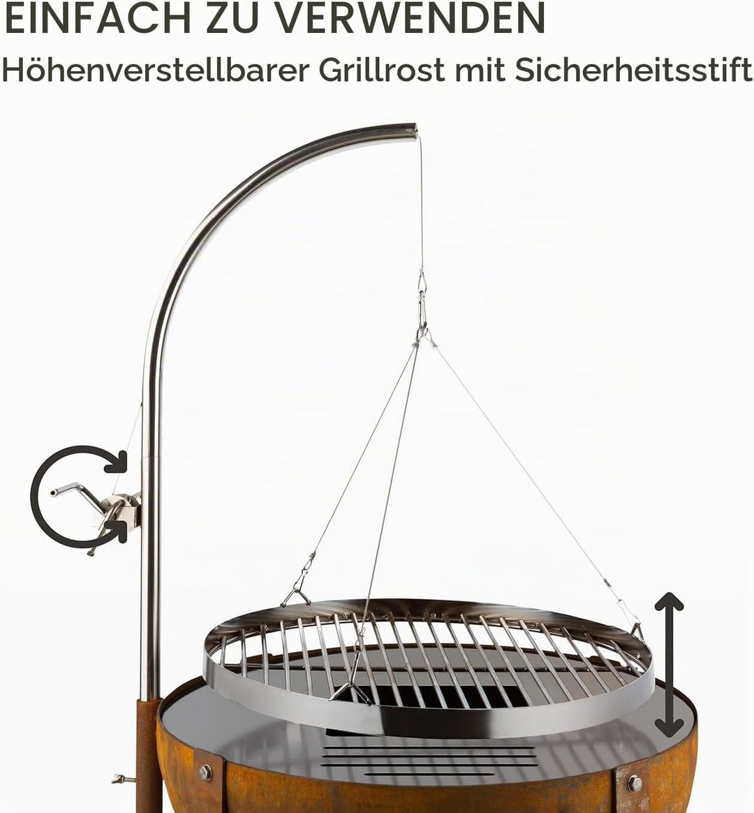 blumfeldt Fire Globe Feuerschale mit Grill, Grillring: Ø 59cm, Feuerschale: Ø 60cm, Grillrost: Ø 59c