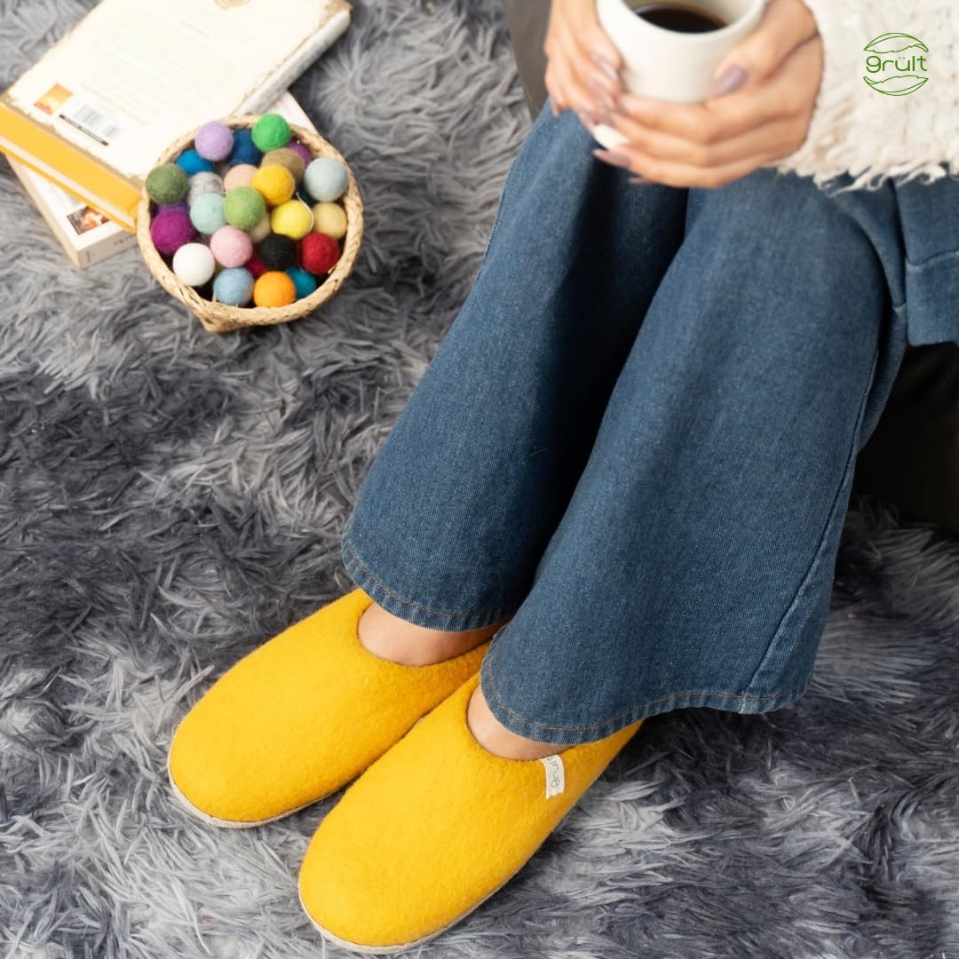 Filzpantoffeln aus Wolle, Hausschuhe für Damen &amp; Herren, Kuschelig &amp; Cozy, Premiumqualität, Rutschfe