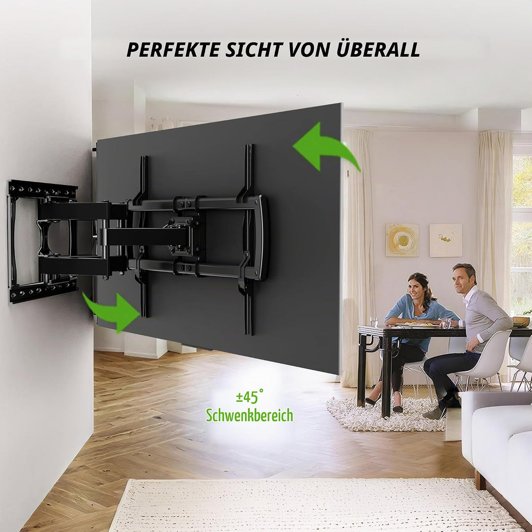 AX WABER TV Wandhalterung für 32-85 Zoll Bildschirme bis zu 60kg, Wandhalterung Fernseher Schwenkbar