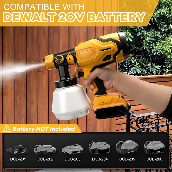Akku Farbsprühsystem für Dewalt 20V Akkus, Mit 4 Düsen DW Gelb, DW Gelb