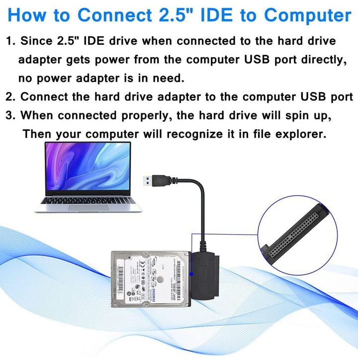 SATA/PATA/IDE-Laufwerk auf USB 2.0 Adapter Konverterkabel für HDD HDD SSD 6.3 cm 8.9 cm mit externem
