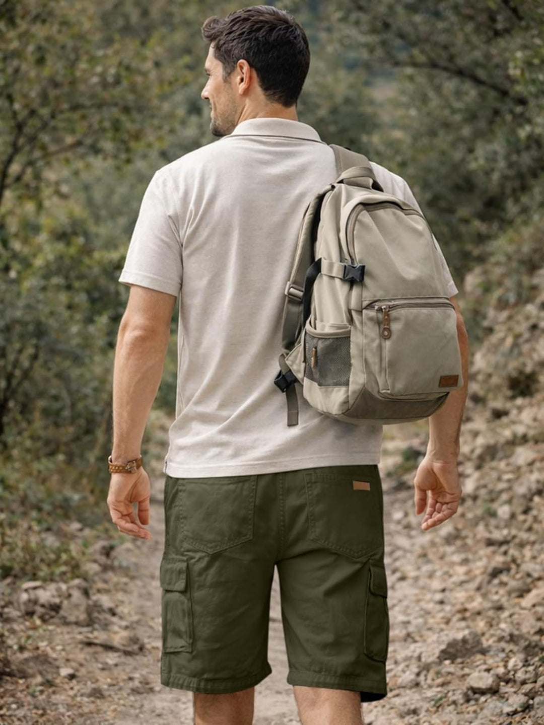 JMIERR Kurze Hosen Herren Baumwolle Cargo Shorts Herren Sommer Freizeithose mit Taschen L C Grün, L