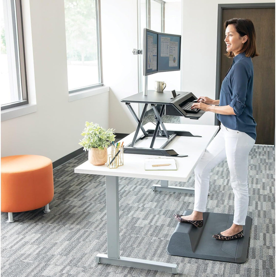 Fellowes Lotus LT höhenverstellbare Sitz-Steh Lösung für den Schreibtisch mit Gasfeder Büro, Büro