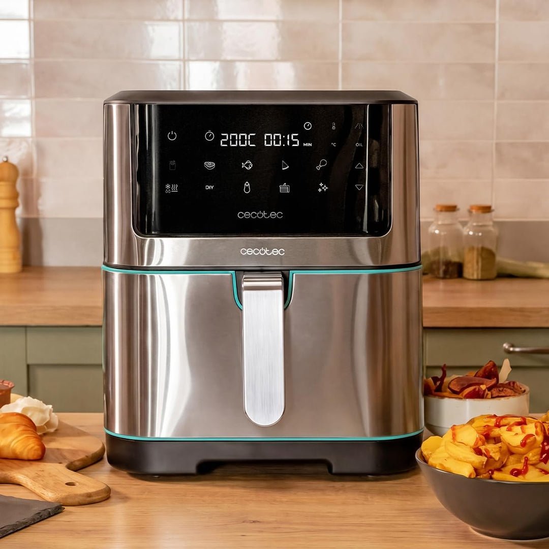 Cecotec Heissluftfritteuse Cecofry Supreme 8000 Hot. 8 L Kapazität, 1800 W, Edelstahl-Design, Touch-