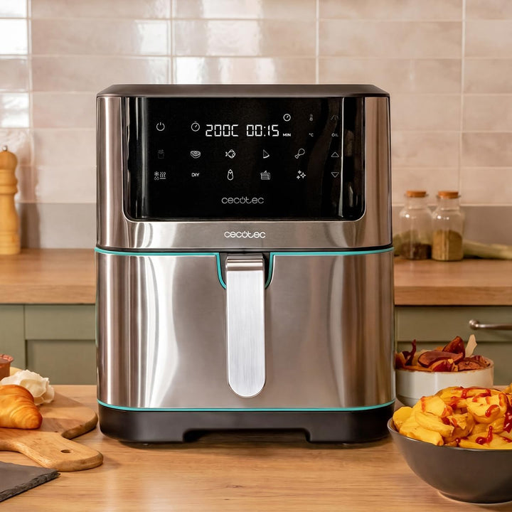 Cecotec Heissluftfritteuse Cecofry Supreme 8000 Hot. 8 L Kapazität, 1800 W, Edelstahl-Design, Touch-