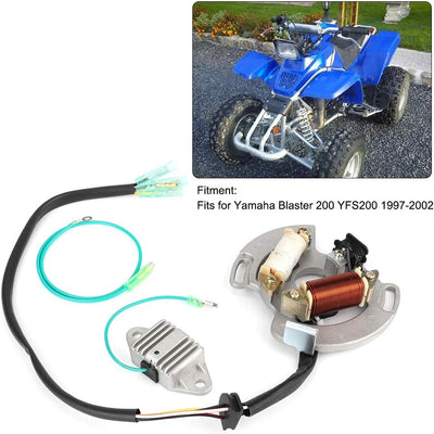 ATV Stator Magneto Coil mit Reglerzubehör Passend für Powersport-Statoren des Blaster 200 YFS200 97-