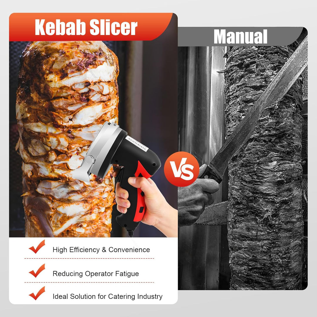 Elektrisches Grillmesser, 80 W, elektrisch, tragbar, Grillmesser, Fleischschneider, Kebab aus Edelst