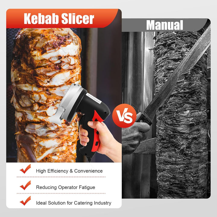 Elektrisches Grillmesser, 80 W, elektrisch, tragbar, Grillmesser, Fleischschneider, Kebab aus Edelst