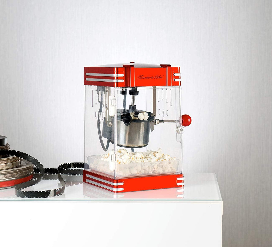 Rosenstein &amp; Söhne Popcornmaker: Mini-Retro-Popcorn-Maschine "Theater" im 50er-Jahre-Look, 230 Watt