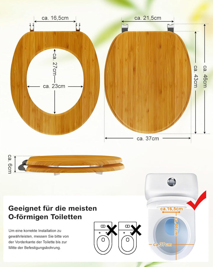 Ribelli WC Sitz mit Absenkautomatik, Toilettendeckel O-Form in Viele Motiven, Klodeckel Einfache Mon