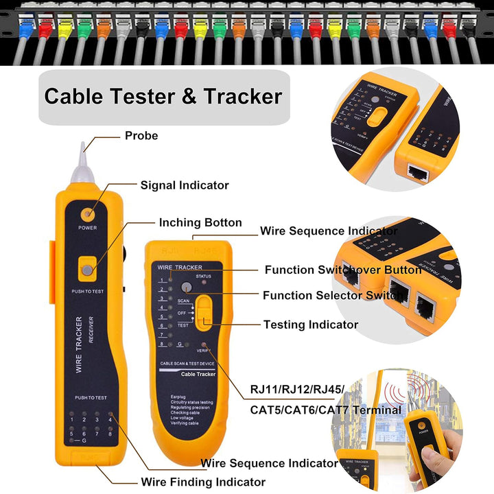 MAYLINEE Crimpstecker Set RJ45 Netzwerk Werkzeug Set Crimpzange werkzeugsatz, Patchkabel Wartung LAN