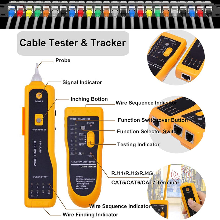 MAYLINEE-TECH Netzwerk Abisolierzange Kabel Tester, Werkzeug Set RJ45, tragbare Telefon kabel Crimpe
